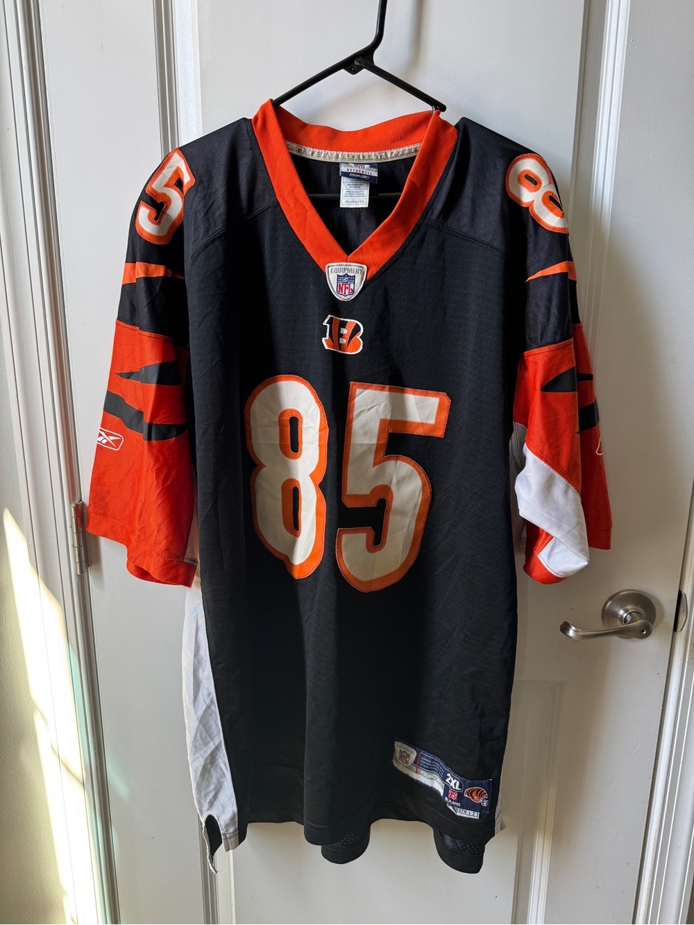 Chad Johnson Cincinnati Bengals #85 Black and Orange Football Jersey